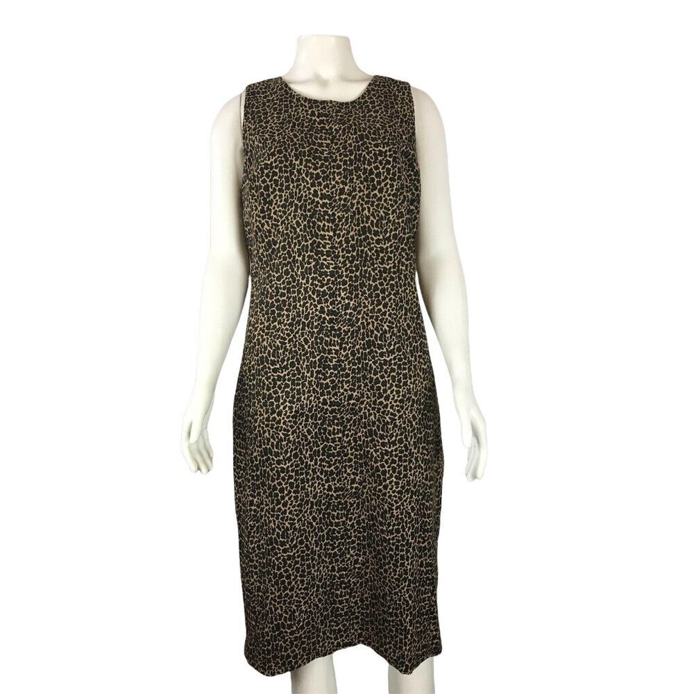 NEW J. Crew Womens Shift Dress Size 8 Cheetah Print Sleeveless NWT - Picture 1 of 6
